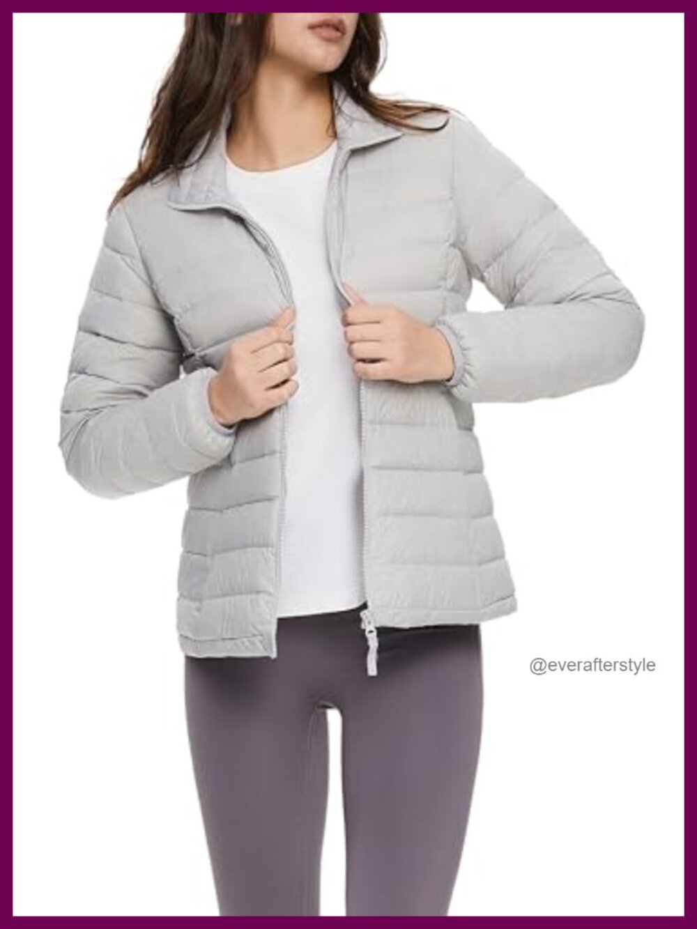Lightweight Packable Down Jacket Quilted Puffer Coat Stand Collar